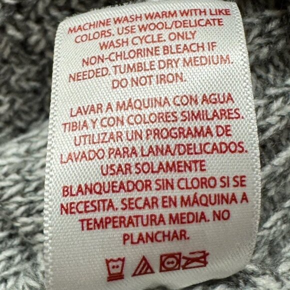 Faded Glory Chunky Cable Knit Sweater Cowl Neck Cozy Fall Winter Gray NEW XL - Picture 6 of 7